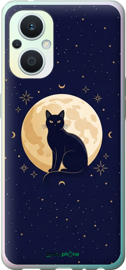 Силиконовый чехол Cute Cat Celestial/Witchy для Oppo Reno8 Lite - 6787u-2755 изображение 