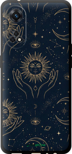 TPU чехол Celestial Harmony: Sun & Moon Gold Mystic Pattern для Oppo Reno8 T - 6778b-2969 изображение 