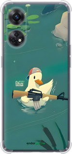 Силикон с усиленными углами чехол Уточка с автоматом для Oppo Reno8 T - 6356sp-2969 изображение 