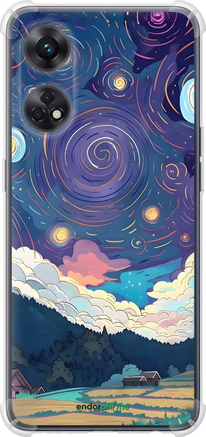 Силіконовий протиударний с посиленими кутами чехол Креативний арт для Oppo Reno8 T - 6322sp-2969 изображение 