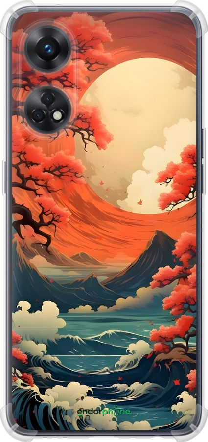 Силикон с усиленными углами чехол Природа японии для Oppo Reno8 T - 6327sp-2969 изображение 