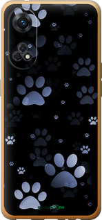 Силіконовий чехол З синіми відбитками лап для Oppo Reno8 T - 6441u-2969 изображение 