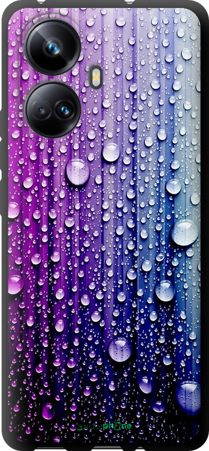 

TPU чорний чохол "Краплини води" для Realme 10 Pro Plus, Синій