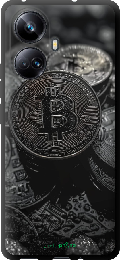 TPU чехол Black Bitcoin для Realme 10 Pro Plus - 6090b-2944 изображение 