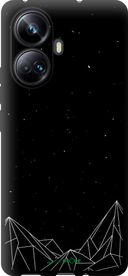 TPU чехол Черно белые абстрактные горы для Realme 10 Pro Plus - 6437b-2944 изображение 