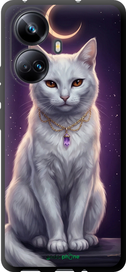 TPU чехол Mystic White Cat Gothic Dark Purple Gold для Realme 10 Pro Plus - 6805b-2944 изображение 