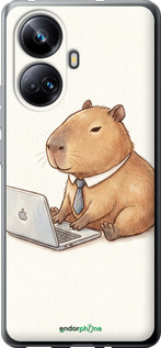 Силиконовый чехол 'Funny Capybara CEO Working' для Realme 10 Pro Plus изображение 1