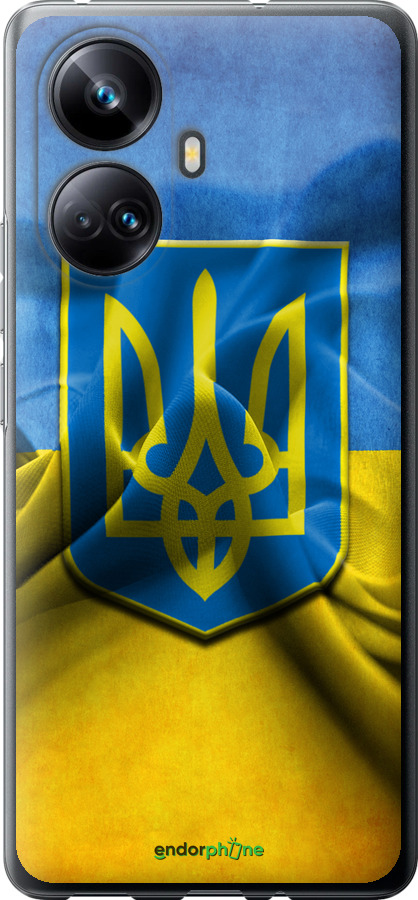 

Силіконовий чохол "Прапор та герб України" для Realme 10 Pro Plus, Блакитний