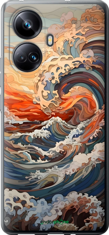 Силіконовий чехол Арт хвилі для Realme 10 Pro Plus - 6324u-2944 изображение 