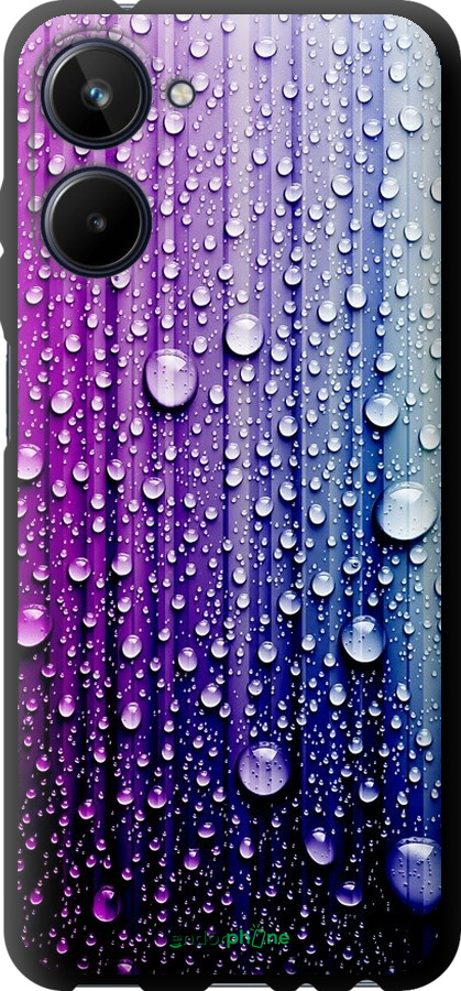 

TPU чорний чохол "Краплини води" для Realme 10, Синій