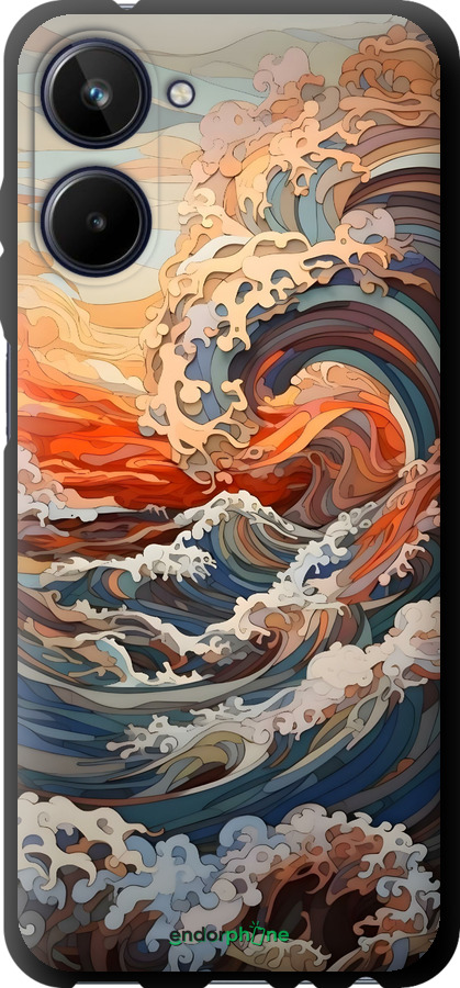 TPU чехол Арт волны для Realme 10 - 6324b-2946 изображение 