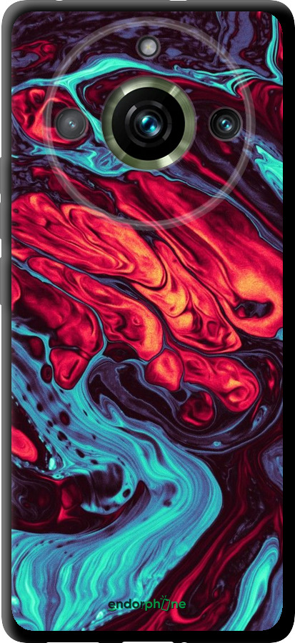 TPU чехол Синя червона абстакція для Realme 11 Pro - 5339b-3077 изображение 