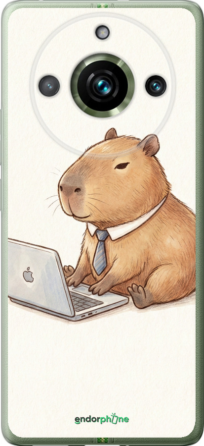 Силиконовый чехол Funny Capybara CEO Working для Realme 11 Pro - 6777u-3077 изображение 