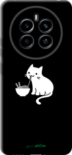 TPU чехол С милым котом на черном фоне для Realme 12 4G - 6528b-3785 изображение 