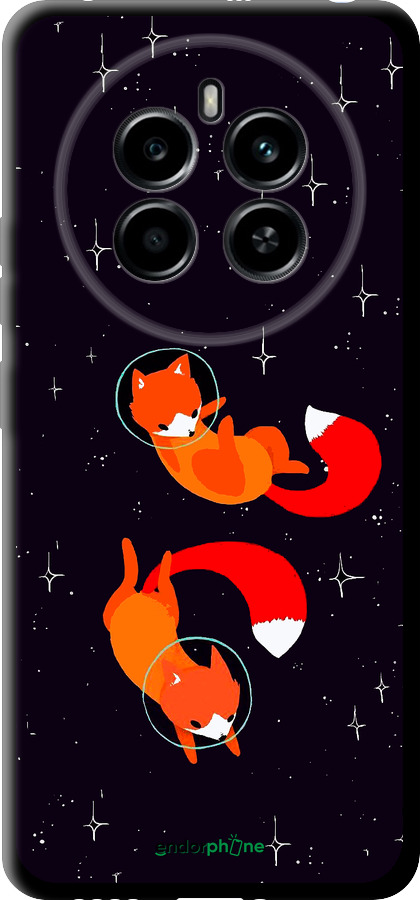 TPU чехол Лисички в космосе для Realme 12 4G - 4519b-3785 изображение 