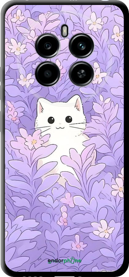 TPU чехол Котик в цветах для Realme 12 4G - 6390b-3785 изображение 