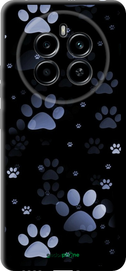 TPU чехол С синими отпечатками лап для Realme 12 4G - 6441b-3785 изображение 