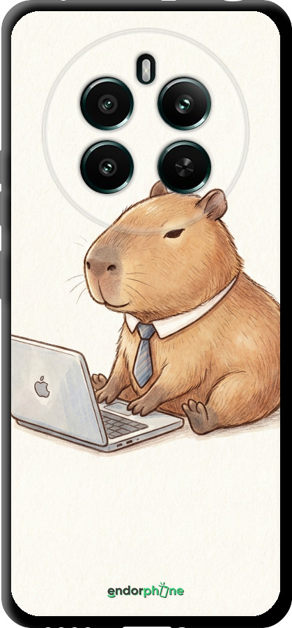 TPU чехол Funny Capybara CEO Working для Realme 12+ - 6777b-3650 изображение 