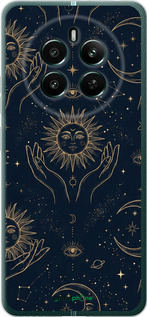 Силіконовий чехол Celestial Harmony: Sun & Moon Gold Mystic Pattern для Realme 12+ - 6778u-3650 изображение 