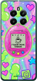 Силиконовый чехол Y2K Aesthetic Retro Pet: Годуй мене кавою для Realme 12+ - 6784u-3650 изображение 