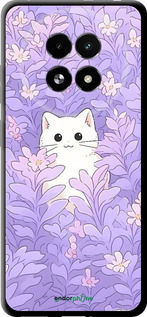 TPU чехол Котик в цветах для Realme 13+ 5G - 6390b-3891 изображение 