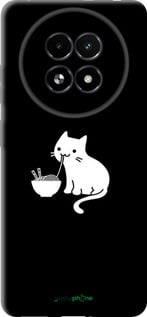 TPU чехол С милым котом на черном фоне для Realme 13+ 5G - 6528b-3891 изображение 