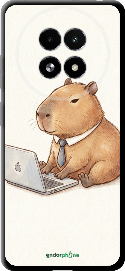 TPU чехол Funny Capybara CEO Working для Realme 13+ 5G - 6777b-3891 изображение 