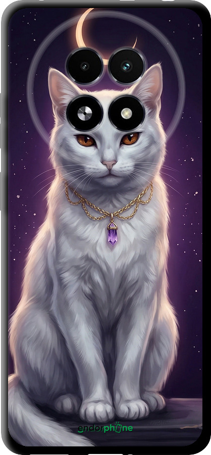 TPU чехол Mystic White Cat Gothic Dark Purple Gold для Realme 13+ 5G - 6805b-3891 изображение 