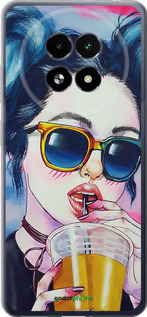 Силиконовый чехол Арт-девушка в очках для Realme 13+ 5G - 3994u-3891 изображение 