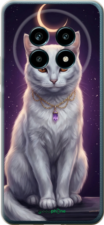 Силиконовый чехол Mystic White Cat Gothic Dark Purple Gold для Realme 13 PRO / 13 PRO+ - 6805u-3789 изображение 