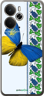 Силиконовый чехол Желто-голубая бабочка для Realme 14 5G / 14T 5G - 1054u-4024 изображение 