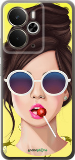 Силиконовый чехол Девушка с чупа-чупсом для Realme 14 5G / 14T 5G - 3979u-4024 изображение 
