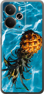 Силиконовый чехол Ананас на воде для Realme 14 5G / 14T 5G - 4384u-4024 изображение 