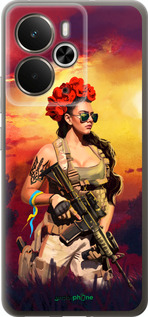 Силиконовый чехол Украинка с оружием для Realme 14 5G / 14T 5G - 5316u-4024 изображение 
