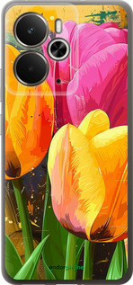 Силіконовий чехол Намальовані тюльпани для Realme 14 5G / 14T 5G - 5990u-4024 изображение 