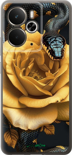 Силиконовый чехол Black snake and golden rose для Realme 14 5G / 14T 5G - 6068u-4024 изображение 