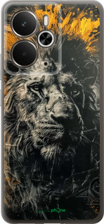 Силиконовый чехол Лев в золотых красках для Realme 14 5G / 14T 5G - 6155u-4024 изображение 