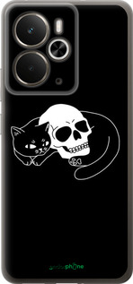 Силиконовый чехол С изображением кота и черепа для Realme 14 5G / 14T 5G - 6491u-4024 изображение 