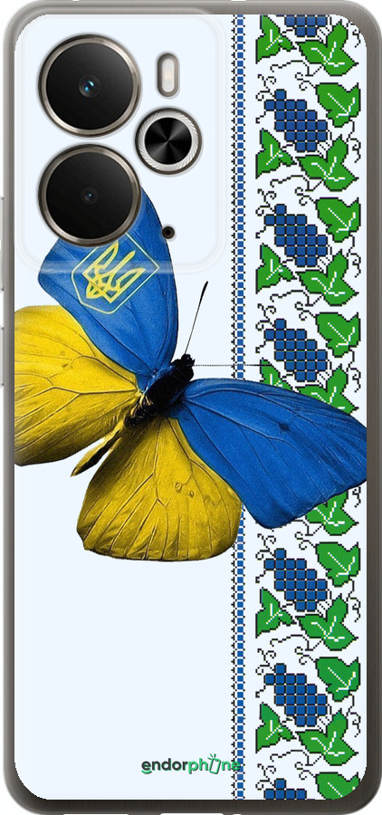 Силиконовый чехол Желто-голубая бабочка для Realme 14 5G / 14T 5G - 1054u-4024 изображение 