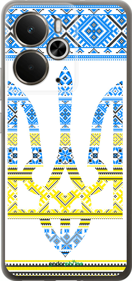 Силиконовый чехол Герб - вышиванка желто-голубая для Realme 14 5G / 14T 5G - 1197u-4024 изображение 