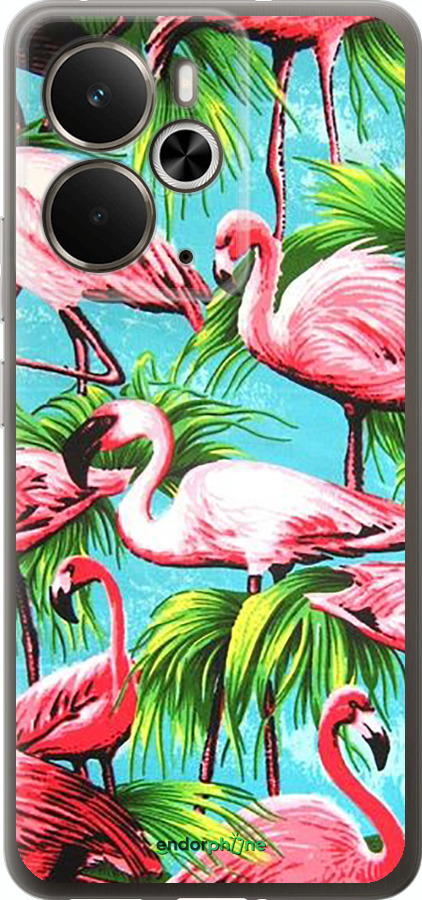 Силиконовый чехол Tropical background для Realme 14 5G / 14T 5G - 4016u-4024 изображение 