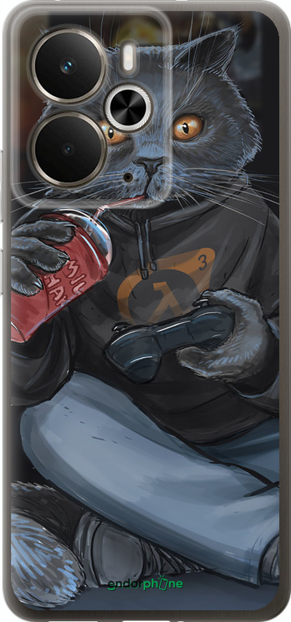 Силиконовый чехол gamer cat для Realme 14 5G / 14T 5G - 4140u-4024 изображение 