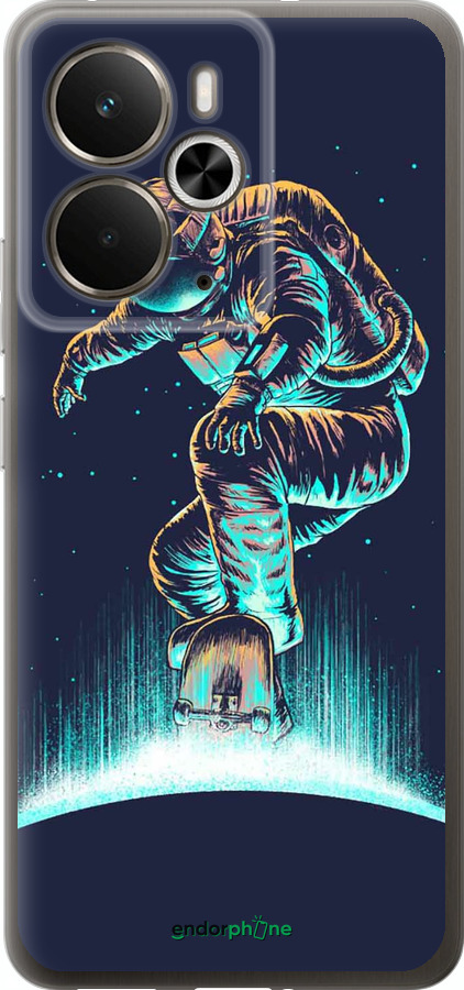 Силиконовый чехол Космонавт на скейтборде для Realme 14 5G / 14T 5G - 4145u-4024 изображение 