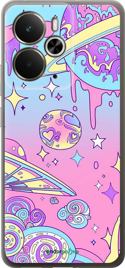 Силиконовый чехол Розовая галактика для Realme 14 5G / 14T 5G - 4146u-4024 изображение 