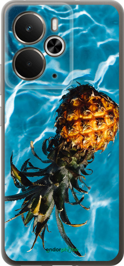 Силиконовый чехол Ананас на воде для Realme 14 5G / 14T 5G - 4384u-4024 изображение 