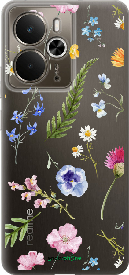 Силиконовый чехол Цветочный фон v2 для Realme 14 5G / 14T 5G - 5472u-4024 изображение 