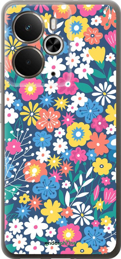 Силиконовый чехол Цветочный фон v4 для Realme 14 5G / 14T 5G - 5494u-4024 изображение 