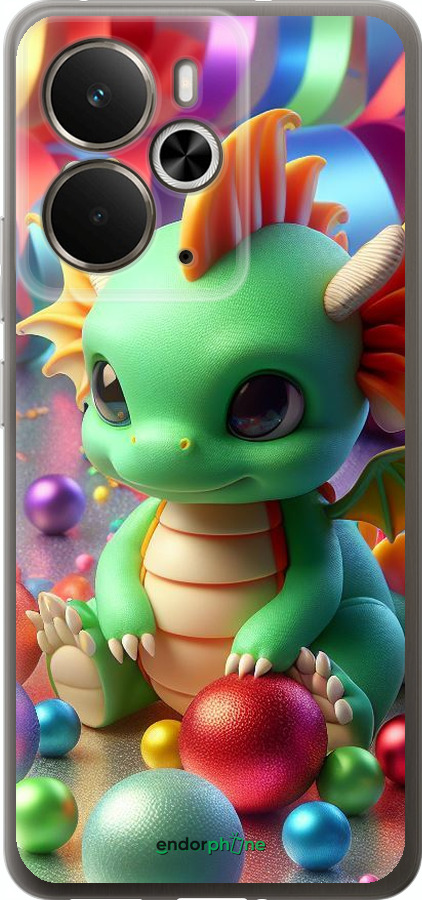 Силіконовий чехол Веселий дракончик для Realme 14 5G / 14T 5G - 5812u-4024 изображение 