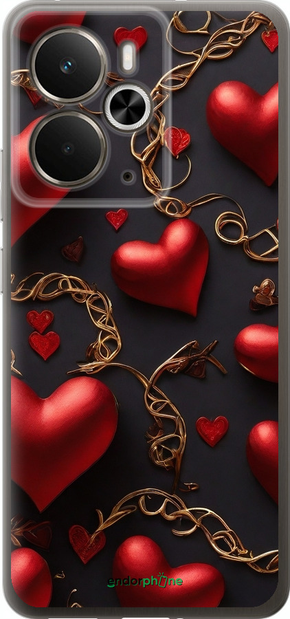 Силиконовый чехол Сердечки для Realme 14 5G / 14T 5G - 5831u-4024 изображение 