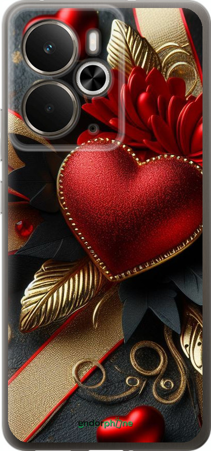 Силиконовый чехол Сердечки v2 для Realme 14 5G / 14T 5G - 5832u-4024 изображение 